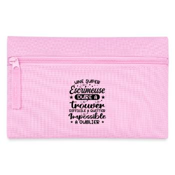 A Super Fencer - Fencing Gift - Pencil Case - pink - Front