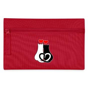 with hearts - Pencil Case - red - Front