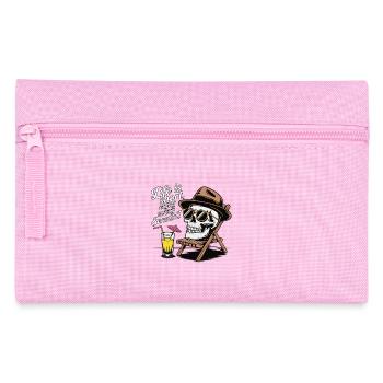 SQUELETTES, LA VIE EST COURTE, PROFITEZ DE CHAQUE SECONDE - Trousse - rose - Devant