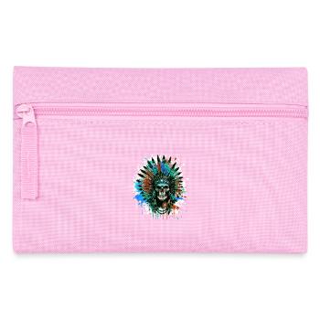 Indian Chief Skull - Pencil Case - pink - Front
