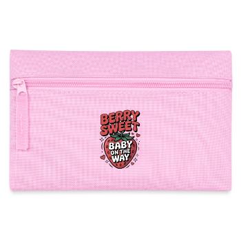 Sweet Strawberry Baby on the Way Announcement - Pencil Case - pink - Front