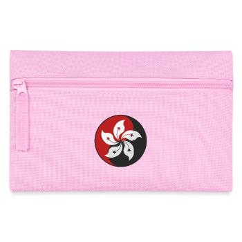 Hong Kong Bauhinia Flag Yin Yang symbol V2 - Pencil Case - pink - Front