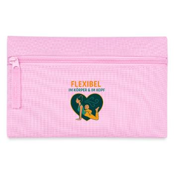 Flexible in Body & Mind – Yoga Mom - Pencil Case - pink - Front