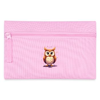 Cute owl with big eyes - Pencil Case - pink - Front