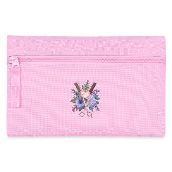 Coiffeur Ciseaux Peigne Fleurs - Trousse - rose - Devant
