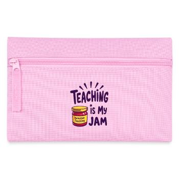 Teaching is my Jam teacher saying - Pencil Case - pink - Front