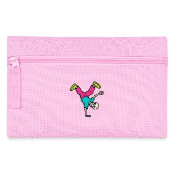 Neon Breakdancing Skeleton Retro Hip-Hop - Pencil Case - pink - Front