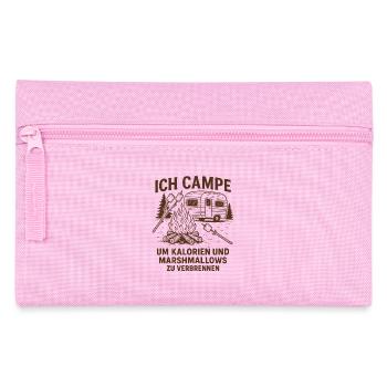 Ich Campe für Kalorien Und Marshmallows - Federtasche - Rosa - Vorne