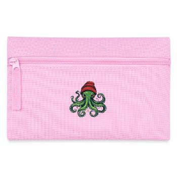 Oktopus mit roter Mütze - Federtasche - Rosa - Vorne