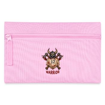 W20 mit Ritterhelm & Äxten – Warrior Dice - Federtasche - Rosa - Vorne