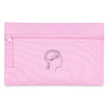 Minimalistischer Pinguin Gehirn Silhouette Tierlie - Federtasche - Rosa - Vorne
