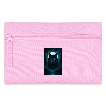 Mystischer Wolf Vor Vollmond - Federtasche - Rosa - Vorne