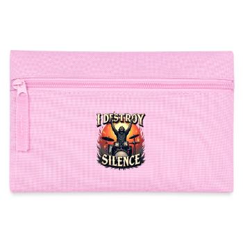  Drummer – I Destroy Silence - Federtasche - Rosa - Vorne