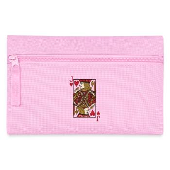 Jack Heart Double Head Card Rome Poker - Pencil Case - pink - Front