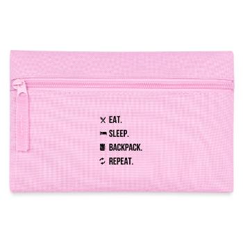 Eat, Sleep, Backpack, Repeat – Adventure Shirt - Pencil Case - pink - Front