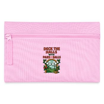 Schmücken Sie die Hallen mit Pars und Bällen Golf Xmas - Federtasche - Rosa - Vorne
