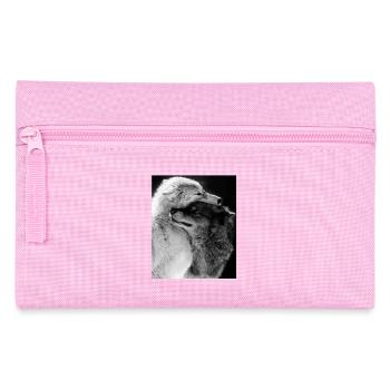 Zwei Wölfe Umarmung Blauaugen - Federtasche - Rosa - Vorne
