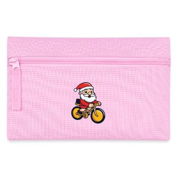 Père Noël Vélo Bande Dessinée Noël - Trousse - rose - Devant