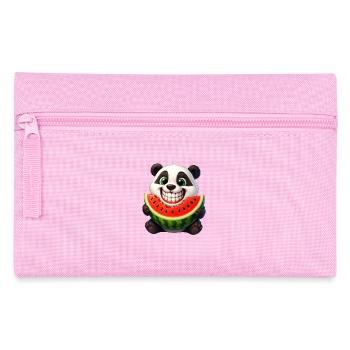 Süßer Panda Melone Sommer Cartoon Obst Freude - Federtasche - Rosa - Vorne