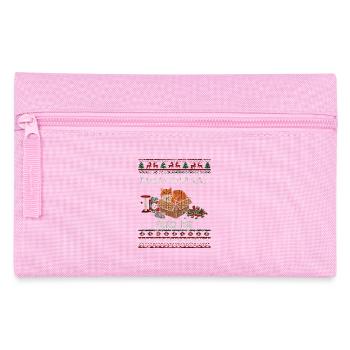 Chat de Noël dans une boîte – demandes de nourriture - Trousse - rose - Devant