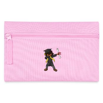 Dabbing Afro Boy Graduate Class 2026 Ceremony Gift - Pencil Case - pink - Front