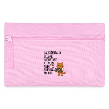 Funny office saying: Accidentally become important - Pencil Case - pink - Front