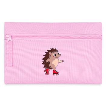 Hedgehog on rollerblades - Niglo on rollerblades - Pencil Case - pink - Front