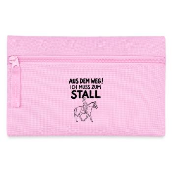 Pferd, Reiten, Reiterin, Pferdebesitzer, Reitsport - Federtasche - Rosa - Vorne