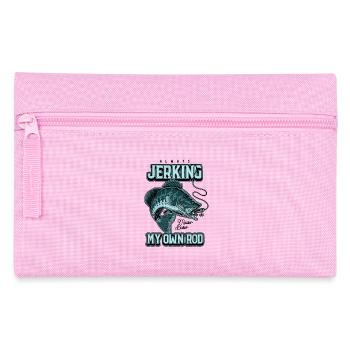 Immer mit meiner Rute zucken, komisches Angeln - Federtasche - Rosa - Vorne