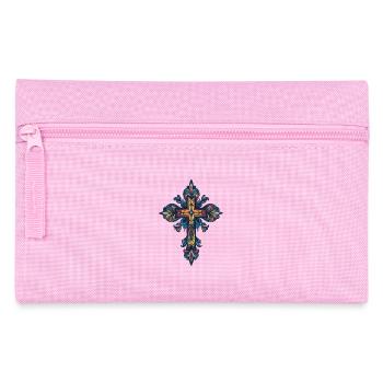 Croix chrétienne - Trousse - rose - Devant