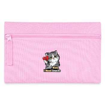 Funny Anti - Valentine day Cat - Pencil Case - pink - Front
