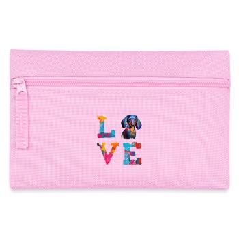 Farbenfroher Dackel Love Art Doxie Hund - Federtasche - Rosa - Vorne