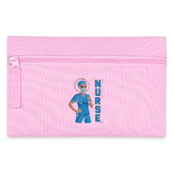 Blaue Pflegerin Power - Federtasche - Rosa - Vorne