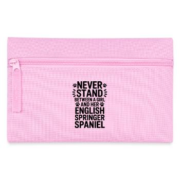 English Springer Spaniel Sayings Dog Gift - Pencil Case - pink - Front