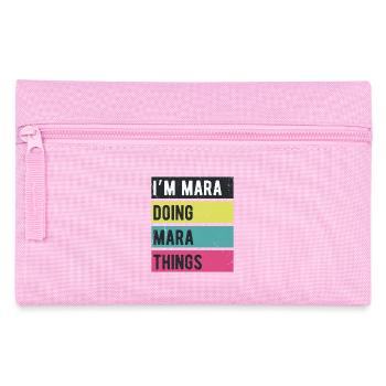 Ich bin Mara Mache Mara-Dinge Retro-Farben - Federtasche - Rosa - Vorne