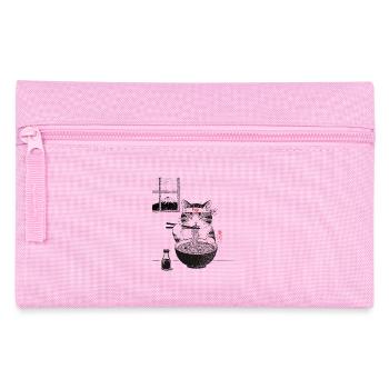 Fuji Ramen Cat - Pencil Case - pink - Front