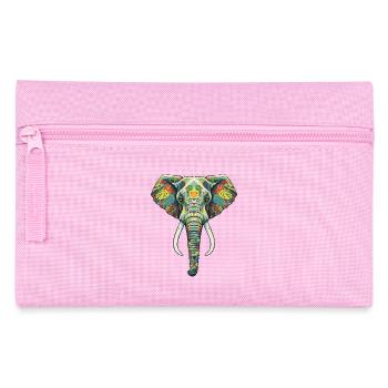 Colorful Flower Elephant - Pencil Case - pink - Front