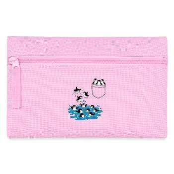 Penguin Jump Into The Water Pocket Design - Pencil Case - pink - Front