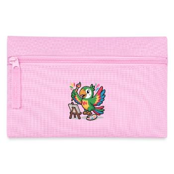 Les perroquets peignent tout de façon jolie et colorée - Trousse - rose - Devant