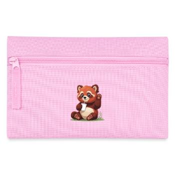 Panda rouge à la paille - Trousse - rose - Devant
