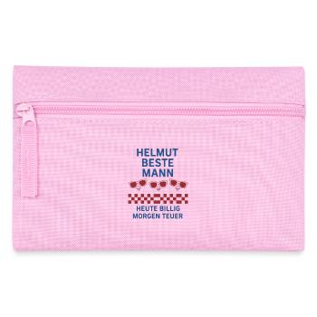 Helmut Beste Mann – Heute Billig - Federtasche - Rosa - Vorne
