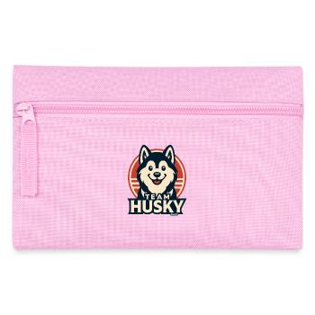 Team Husky Logo Retro Druck - Federtasche - Rosa - Vorne