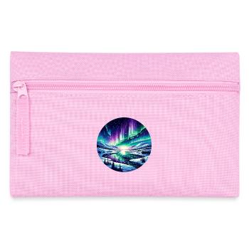 Nordlichtlandschaft am Eisfluss - Pencil Case - pink - Front