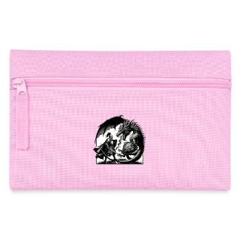Ritter gegen Drache im Schwarzweiß-Duell - Federtasche - Rosa - Vorne