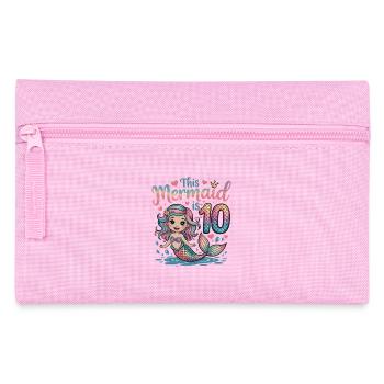 Meerjungfrau 10. Geburtstag 10 Jahre - Federtasche - Rosa - Vorne