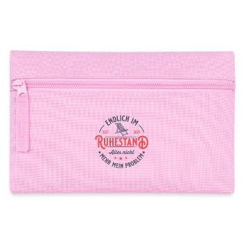 Rentenalter 2027 Liegestuhl Vintage Ruhestand - Federtasche - Rosa - Vorne