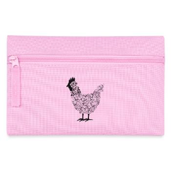 Chicken Fans - Rooster - Rooster - Flower Chicken - Organic - Pencil Case - pink - Front