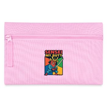 Sensei My Butt Samurai Cartoon - Pencil Case - pink - Front