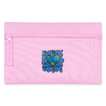 Erdherz in blauer Blumenumlaufbahn - Federtasche - Rosa - Vorne