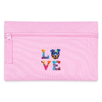 Rottweiler ADORE le chien Pop Art Portrait coloré - Trousse - rose - Devant